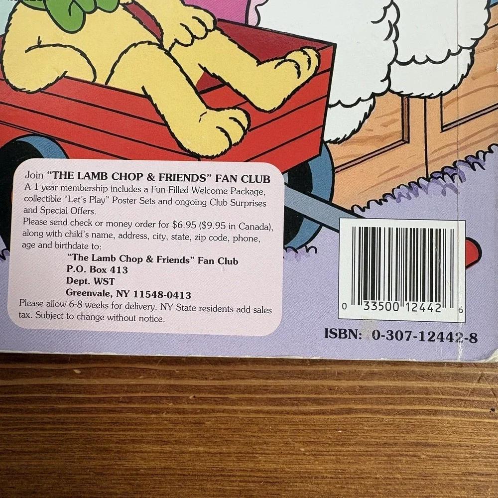 1996 Baby Lamb Chop & Friends The Picnic Surprise Golden Books Shaped Board Book